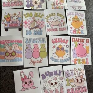 Easter Bunny and Chick UV DTF Sticker Set